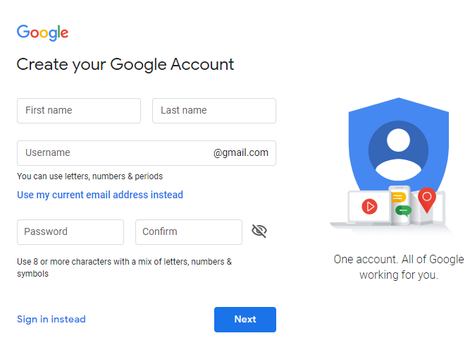 How To Create A New Gmail Account