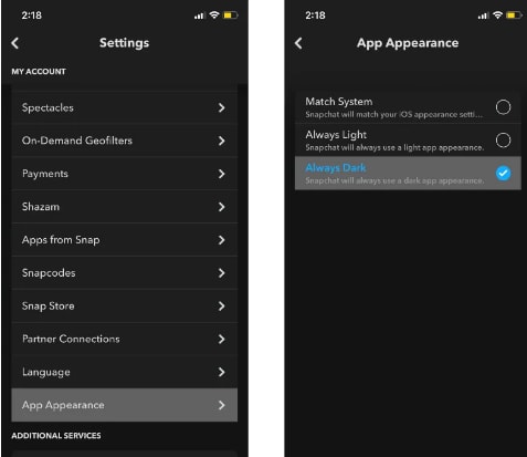 How to Get Dark Mode On Snapchat Without App Appearance