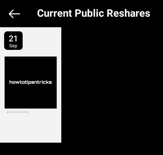 How to check current public reshares store on instagram