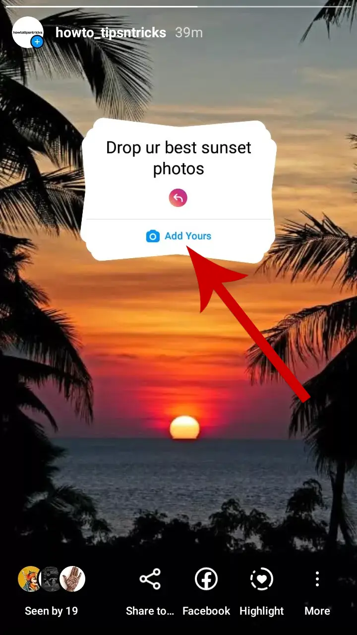 How to add yours on instagram story