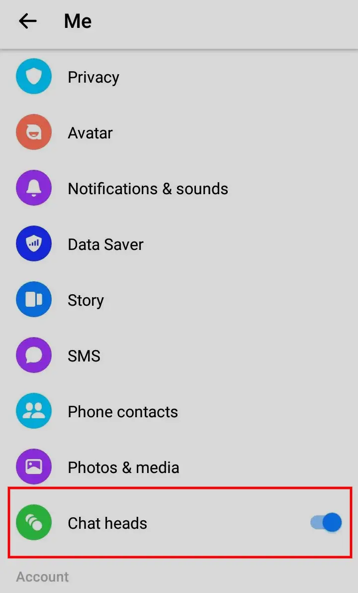 Heads chat android disable notifications